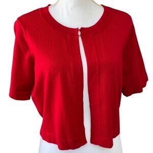 Red Bolero Open Crop Cardigan Holiday Christmas 16 ballerina babydoll dressbarn